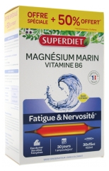 Super Diet Magnésium Marin + Vitamine B6 20 Ampoules + 10 Ampoules Offertes Super Diet Magnésium Marin + Vitamine B6 20 Ampoules + 10 Ampoules Offertes