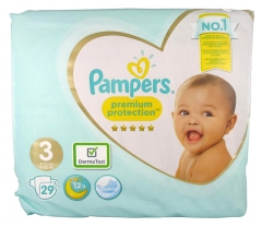 Pampers Premium Protection 29 Couches Taille 3 (6-10 kg) Pampers Premium Protection 29 Couches Taille 3 (6-10 kg)