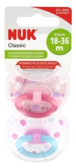 NUK Classic 2 Chupetes Silicona Fisiológica 18-36 Meses NUK Classic 2 Chupetes Silicona Fisiológica 18-36 Meses