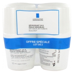 La Roche-Posay Déodorant Physiologique 24H Roll-On Lot de 2 x 50 ml La Roche-Posay Déodorant Physiologique 24H Roll-On Lot de 2 x 50 ml