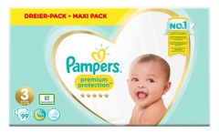 Pampers Premium Protection Maxi Pack 99 Couches Taille 3 (6-10 kg) Pampers Premium Protection Maxi Pack 99 Couches Taille 3 (6-10 kg)