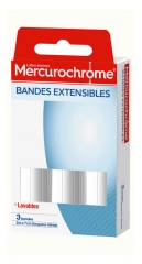 Mercurochrome Bandes Extensibles 3 Bandes de 2 m x 7 cm