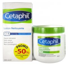 Galderma Cetaphil Cleansing Lotion 200ml + Moisturizing Cream 450g 50% Free Galderma Cetaphil Cleansing Lotion 200ml + Moisturizing Cream 450g 50% Free