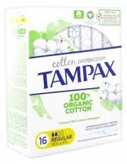 Tampax Cotton Protection Régulier 100% Coton Bio 16 Tampons Tampax Cotton Protection Régulier 100% Coton Bio 16 Tampons