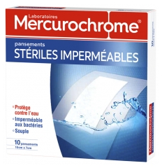 Mercurochrome Pansements Stériles Imperméables 10 Pansements 10 cm x 7 cm Mercurochrome Pansements Stériles Imperméables 10 Pansements 10 cm x 7 cm
