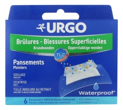 Urgo Superficial Burns and Wounds 6 Waterproof Bandages Urgo Superficial Burns and Wounds 6 Waterproof Bandages