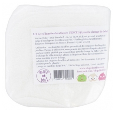 Oh qu'il est bio Lot de 10 Lingettes Lavables en Tencel pour le Change de Bébé Oh qu'il est bio Lot de 10 Lingettes Lavables en Tencel pour le Change de Bébé
