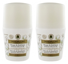 Sanoflore Freshness Cloud Deodorant Efficacy 24H Rollo en Lote de 2 x 50 ml Sanoflore Freshness Cloud Deodorant Efficacy 24H Rollo en Lote de 2 x 50 ml