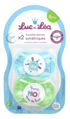 Luc et Léa 2 Sucettes Silicone Symétriques + 6 Mois Luc et Léa 2 Sucettes Silicone Symétriques + 6 Mois