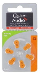 Quies Audio 6 Zinc Air Batteries for Hearing Aids (13) Quies Audio 6 Zinc Air Batteries for Hearing Aids (13)