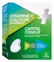 Nutrisanté Vitamine C Calcium Vitamine D 24 Comprimés à Croquer Nutrisanté Vitamine C Calcium Vitamine D 24 Comprimés à Croquer