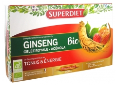 Super Diet Ginseng Gelée Royale et Acérola Bio 20 Ampoules Super Diet Ginseng Gelée Royale et Acérola Bio 20 Ampoules
