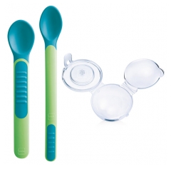 MAM Cuillères Thermosensibles + Étui 6 Mois et + MAM Cuillères Thermosensibles + Étui 6 Mois et +