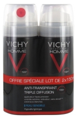Vichy Men Triple Diffusion 72HR Antiperspirant Deodorant Spray 2 x 150ml Vichy Men Triple Diffusion 72HR Antiperspirant Deodorant Spray 2 x 150ml