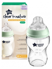 Tommee Tippee Closer To Nature Anti-Colique Biberon en Verre 250 ml 0 Mois et + Tommee Tippee Closer To Nature Anti-Colique Biberon en Verre 250 ml 0 Mois et +