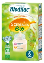 Modilac 5 Céréales Bio Dès 6 Mois 230 g Modilac 5 Céréales Bio Dès 6 Mois 230 g
