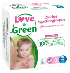 Love & Green Hypoallergenic Nappies 40 Nappies Size 5 (11-25kg) Love & Green Hypoallergenic Nappies 40 Nappies Size 5 (11-25kg)