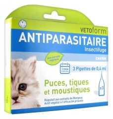 Vetoform Antiparasite Insect Repellent Kitten 3 Pipettes Vetoform Antiparasite Insect Repellent Kitten 3 Pipettes