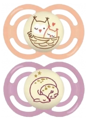 MAM 2 Soothers Perfect Night Silicone 6 Months and + MAM 2 Soothers Perfect Night Silicone 6 Months and +