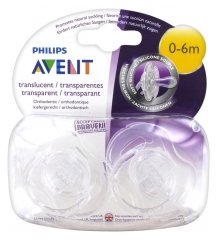 Avent 2 Sucettes Orthodontiques Classic Silicone Transparentes 0-6 Mois Avent 2 Sucettes Orthodontiques Classic Silicone Transparentes 0-6 Mois