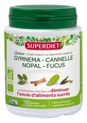 Super Diet Quatuor Gymnema Cannelle Nopal Fucus Bio 120 Gélules Super Diet Quatuor Gymnema Cannelle Nopal Fucus Bio 120 Gélules