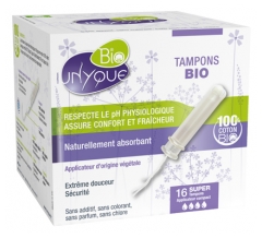 Unyque Bio 16 Tampons Super avec Applicateurs Unyque Bio 16 Tampons Super avec Applicateurs