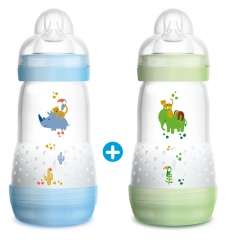 MAM 2 Biberons Anti-Colique 260 ml 0 Mois et + MAM 2 Biberons Anti-Colique 260 ml 0 Mois et +