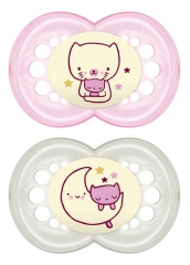 MAM 2 Night Anatomic Rubber Soothers 6 Months and + MAM 2 Night Anatomic Rubber Soothers 6 Months and +