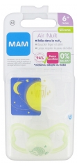 MAM Air Nuit 2 Sucettes Silicone 6 Mois et + MAM Air Nuit 2 Sucettes Silicone 6 Mois et +