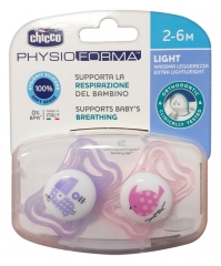 Chicco Physio Forma Light 2 Silicone Soothers 2-6 Months Chicco Physio Forma Light 2 Silicone Soothers 2-6 Months