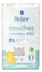 Biolane Natural Diapers 52 Diapers Size 3 (4-9 Kg) Biolane Natural Diapers 52 Diapers Size 3 (4-9 Kg)