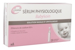 Cooper Babysoin Sérum Physiologique 20 Unidoses de 5 ml Cooper Babysoin Sérum Physiologique 20 Unidoses de 5 ml