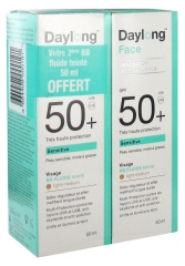 Daylong Face Sensitive SPF50+ BB Fluide Teinté Lot de 2 x 50 ml dont 1 Offert Daylong Face Sensitive SPF50+ BB Fluide Teinté Lot de 2 x 50 ml dont 1 Offert