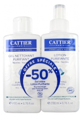 Cattier Gel Nettoyant Purifiant 200 ml + Lotion Purifiante 200 ml Cattier Gel Nettoyant Purifiant 200 ml + Lotion Purifiante 200 ml