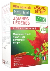 Naturland Jambes Légères Bio 20 Ampoules Buvables de 10 ml + 10 Ampoules Offertes Naturland Jambes Légères Bio 20 Ampoules Buvables de 10 ml + 10 Ampoules Offertes