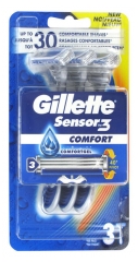 Gillette Sensor3 Comfort 3 Rasoirs Jetables Gillette Sensor3 Comfort 3 Rasoirs Jetables