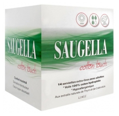Saugella Cotton Touch Jour 14 Serviettes Extra-Fines avec Ailettes Saugella Cotton Touch Jour 14 Serviettes Extra-Fines avec Ailettes