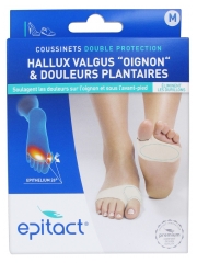 Epitact Coussinets Double Protection Hallux Valgus Oignon & Douleurs Plantaires 1 Paire Epitact Coussinets Double Protection Hallux Valgus Oignon & Douleurs Plantaires 1 Paire