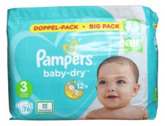 Pampers Baby-Dry 76 Pañales Tamaño 3 (6-10 kg) Pampers Baby-Dry 76 Pañales Tamaño 3 (6-10 kg)