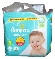 Pampers Baby-Dry 68 Couches-Culottes Taille 4 (9-14 kg) Pampers Baby-Dry 68 Couches-Culottes Taille 4 (9-14 kg)