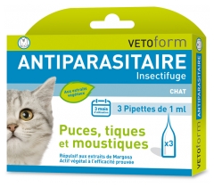 Vetoform Antiparasite Insect Repellent Cat 3 Pipettes Vetoform Antiparasite Insect Repellent Cat 3 Pipettes