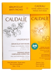 Caudalie Vinoperfect Sérum Éclat Anti-Taches 30 ml + Crème Solaire Visage Anti-Rides SPF 50 25 ml Offerte Caudalie Vinoperfect Sérum Éclat Anti-Taches 30 ml + Crème Solaire Visage Anti-Rides SPF 50 25 ml Offerte