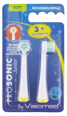 Visiomed Prosonic Junior Recharges 2 Brossettes de Remplacement 3 Ans et + Visiomed Prosonic Junior Recharges 2 Brossettes de Remplacement 3 Ans et +