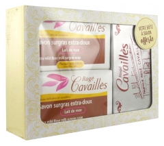 Rogé Cavaillès Extra-Gentle Rose Milk Soap Set of 2 x 250 g + Soap Box Offered Rogé Cavaillès Extra-Gentle Rose Milk Soap Set of 2 x 250 g + Soap Box Offered