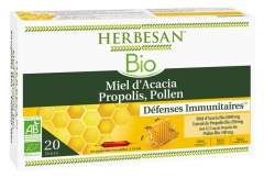 Herbesan Bio-Akazienhonig Propolis Pollen 20 Fläschchen Herbesan Bio-Akazienhonig Propolis Pollen 20 Fläschchen