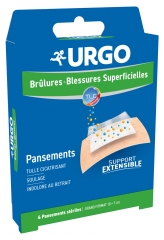 Urgo Brûlures Blessures Superficielles 4 Pansements Stériles Urgo Brûlures Blessures Superficielles 4 Pansements Stériles