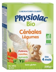 Physiolac Bio Céréales Légumes Dès 4 Mois 200 g Physiolac Bio Céréales Légumes Dès 4 Mois 200 g