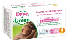 Love & Green Hypoallergenic Nappies 52 Nappies Size 3 (4-9kg) Love & Green Hypoallergenic Nappies 52 Nappies Size 3 (4-9kg)