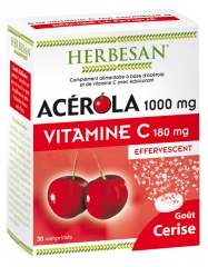 Herbesan Acérola 1000 mg Vitamine C 180 mg 30 Comprimés Effervescents Herbesan Acérola 1000 mg Vitamine C 180 mg 30 Comprimés Effervescents