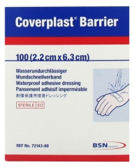 BSN Medical Coverplast Barrier 100 Waterproof Adhesive Bandages 2.2 cm x 6.3 cm BSN Medical Coverplast Barrier 100 Waterproof Adhesive Bandages 2.2 cm x 6.3 cm